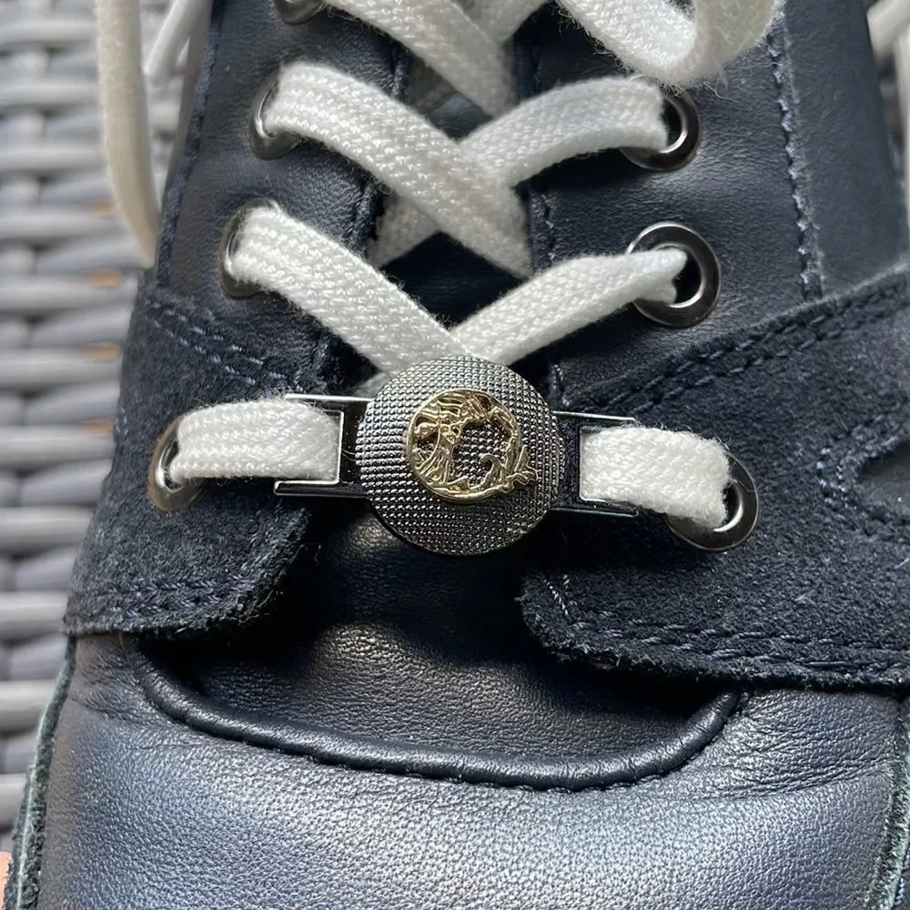 Versace mens navy blue tennis shoes